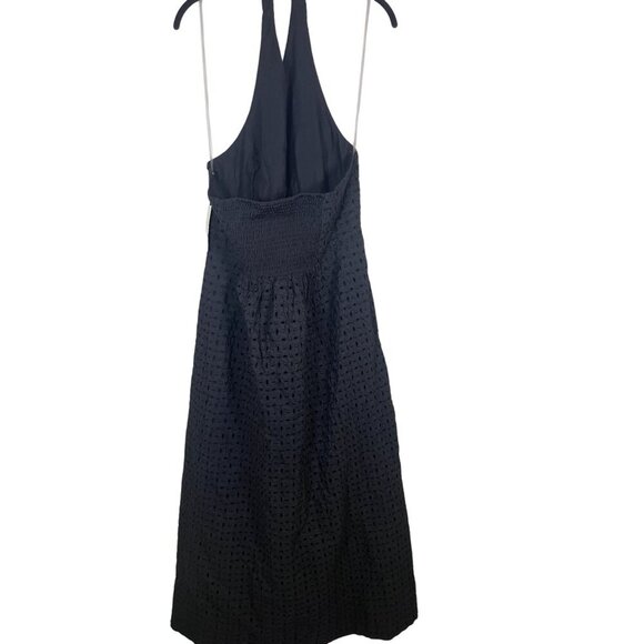 A New Day Halter Maxi Dress XL Black Neutral Minimalist Open Back Classic Glam - Picture 2 of 15